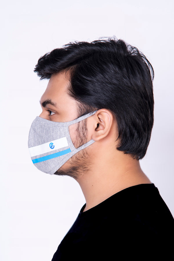 Klenza Silver non-medical face mask Single Pack- Grey